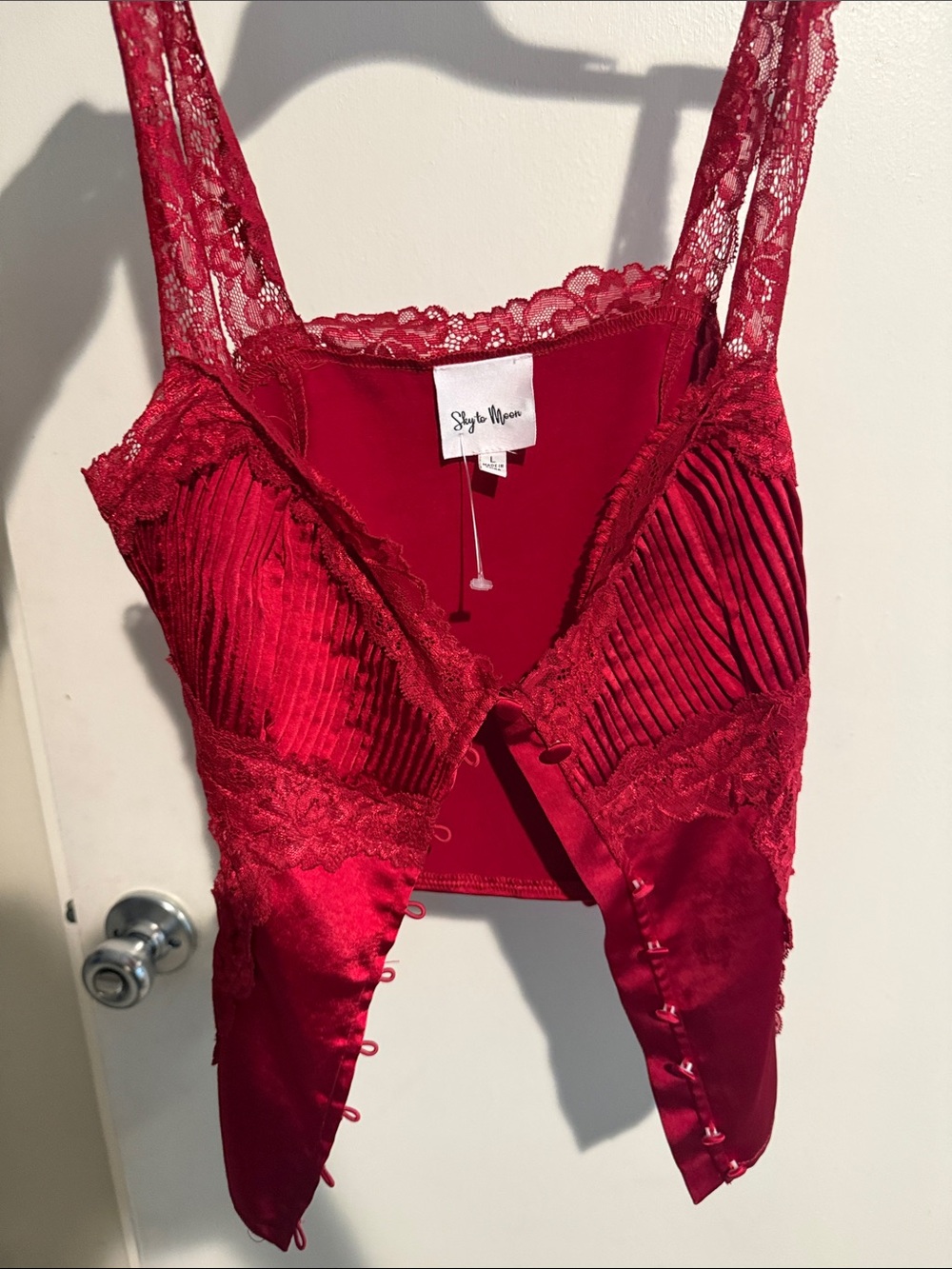 Style & Co. Red Lace-Trimmed Satin Bustier Camisole
